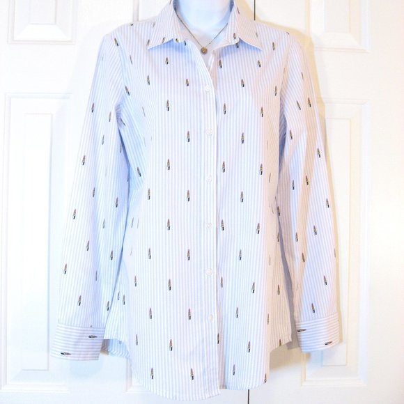 Banana Republic | 'Lipstick' Novelty Print Striped Dillon Shirt - Picture 2 of 10